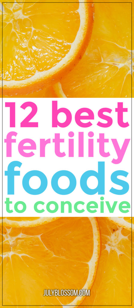 Amp up your diet with this list of best fertility foods when trying to get pregnant! Try adding a portion of each of these 12 nutritious foods to your diet every week! 