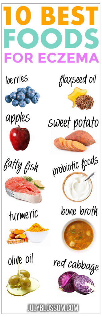 You probably know the triggers foods for eczema you should avoid. But what about foods that help eczema go away? Here they are!