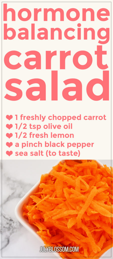 A carrot a day keeps bad hormones away! Here’s a raw carrot salad recipe for hormone balance! 
