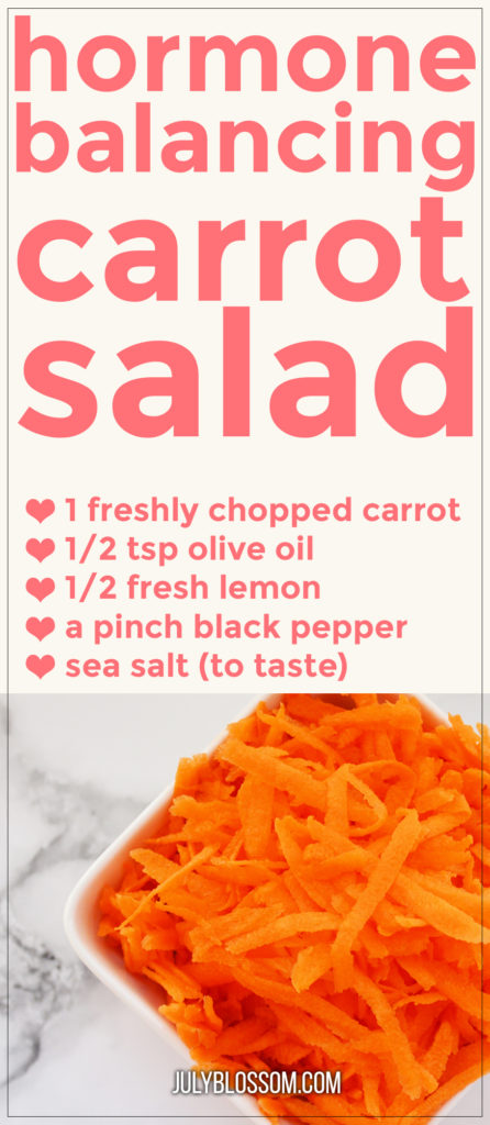 A carrot a day keeps bad hormones away! Here’s a raw carrot salad recipe for hormone balance!