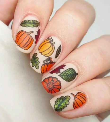 21 + Unique Pumpkin Nail Designs - ♡ July Blossom