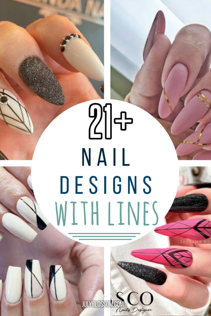 This is a collection of 21+ trendy nail designs with lines! Enjoy! 