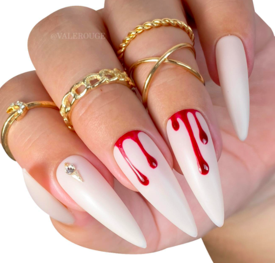 A collection of awesome blood nail art designs for halloween this year! Pick from these 21+ ideas! 
