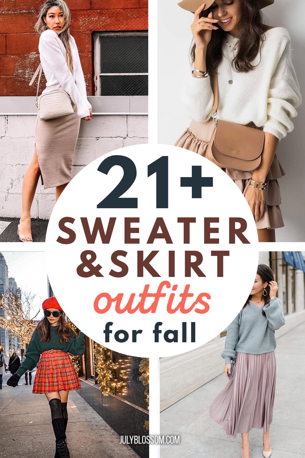 21+ Chic & Cute Sweater and Skirt Outfits for Fall & Winter - ♡ July ...