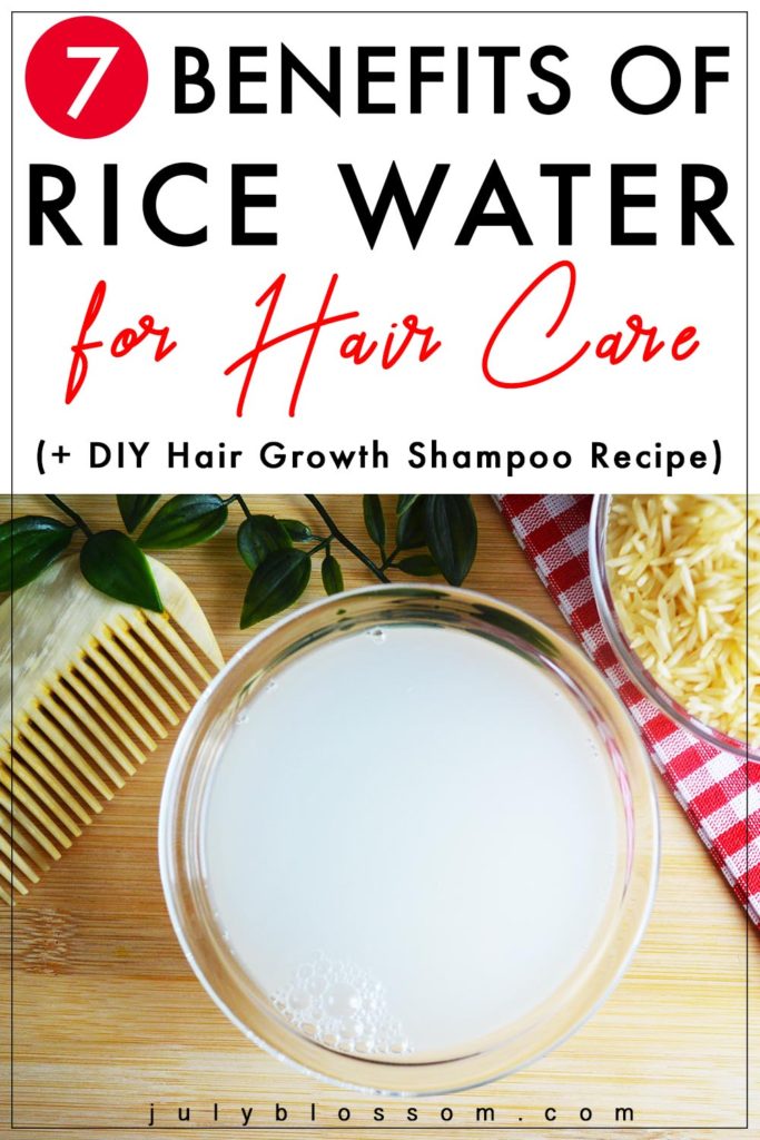 Find the benefits of rice water for hair plus a DIY rice water shampoo recipe that promotes hair growth! 