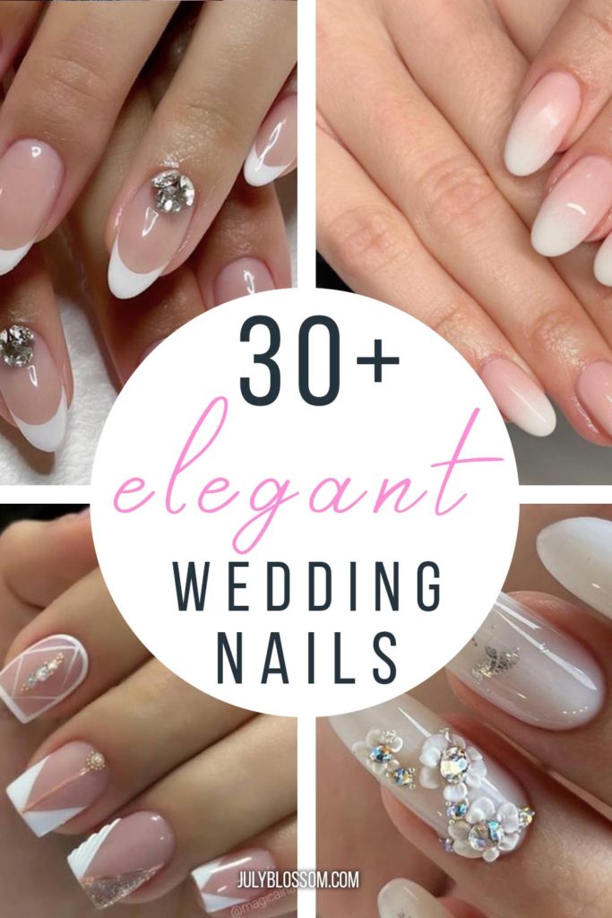 Enjoy this list of simple yet classy wedding nail designs for your big day! 