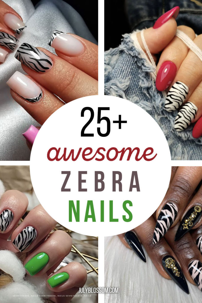 Zebra nails will forever be 'in.' They are so exotic to wear and instantly make you look elite, I don't know why but they do! Check out this list of 25+ zebra nails you need to get done ASAP! 