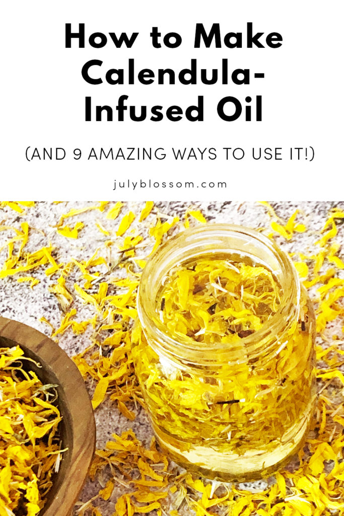 I make calendula-infused oil for some of my DIY beauty products. I love the vibrant yellow color of calendula petals and of course, the tons of medicinal benefits it offers! Learn how to make calendula-infused oil and 9 ways to use it in this post! 