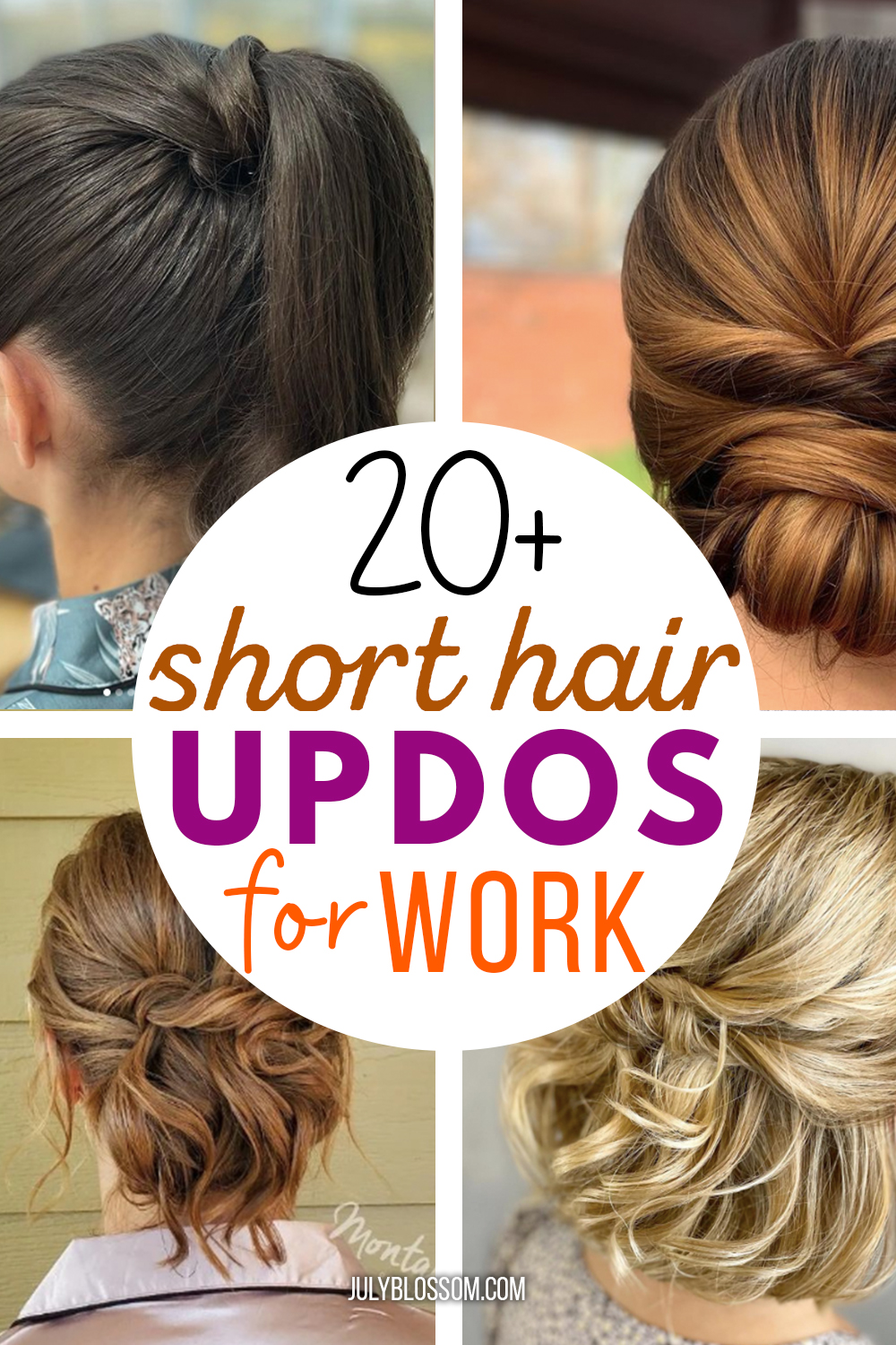 20+ Chic & Easy Short Hair Updos for Work - ♡ July Blossom ♡