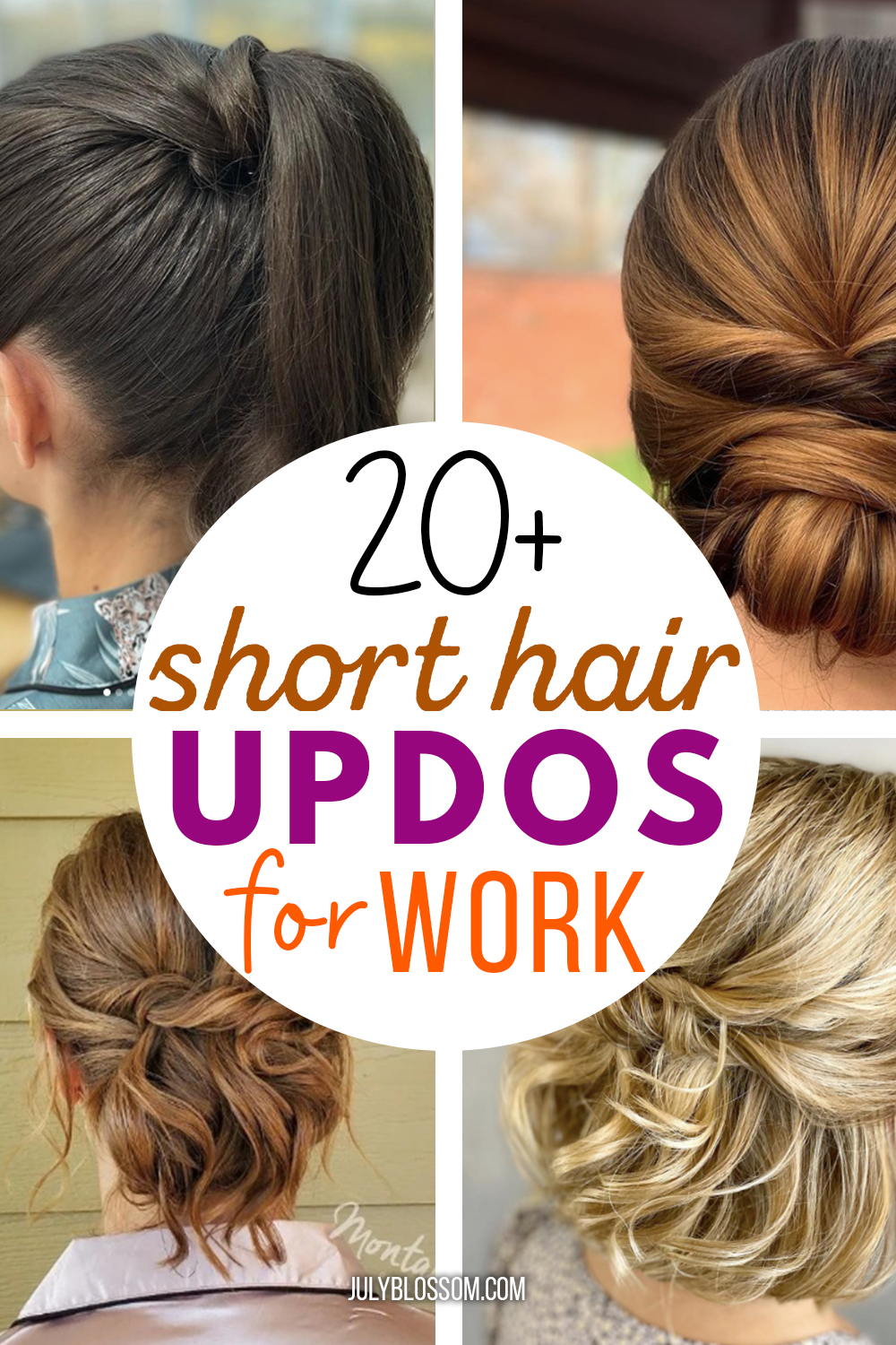 20+ Chic & Easy Short Hair Updos for Work - ♡ July Blossom ♡ 20+ Chic & Easy Short Hair Updos for Work - ♡ July Blossom ♡