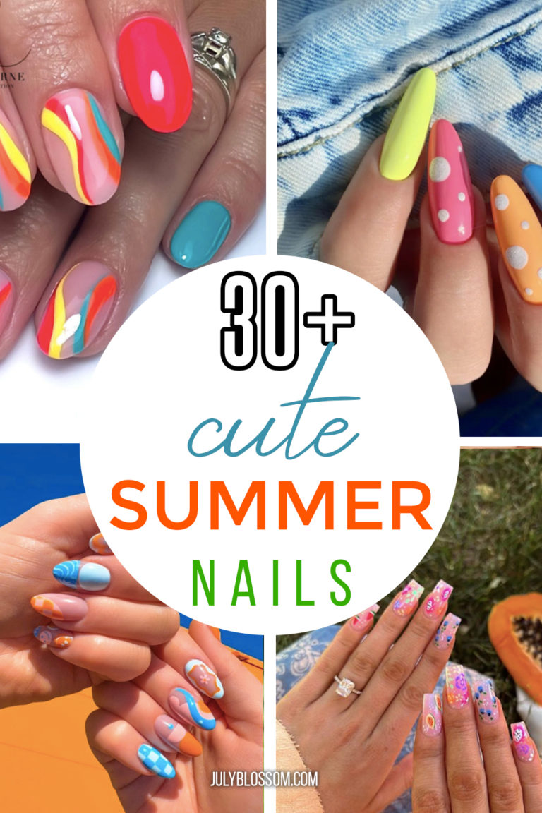 30+ Super Cute Summer Nails for 2022 - ♡ July Blossom