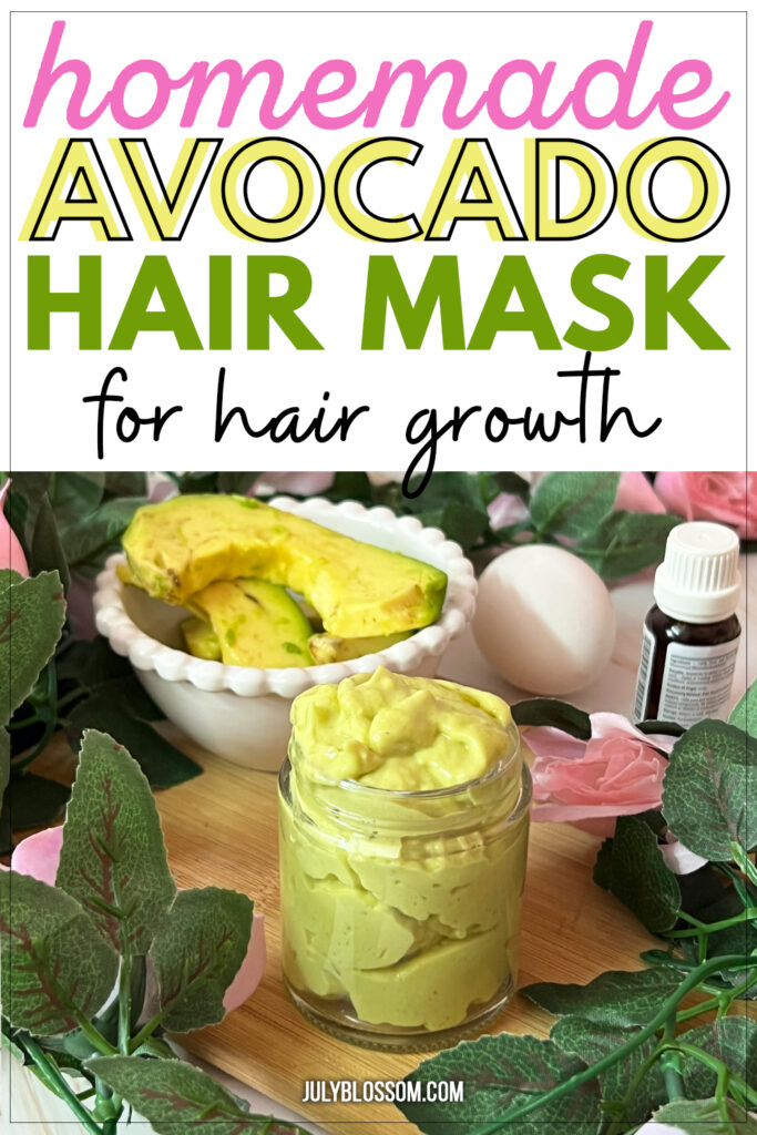 Treat yourself to a DIY hair growth mask featuring avocado, egg, extra virgin olive oil and rosemary essential oil!