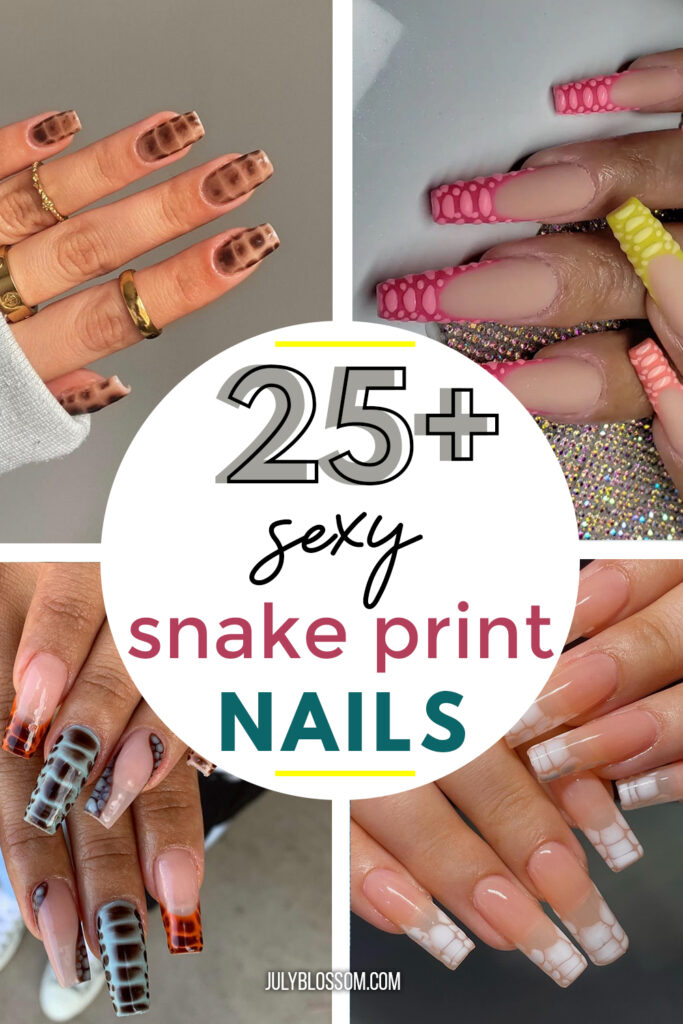 Hate a snake, love a snake print! Here are 25+ sexy snake print nails to rock all year! 