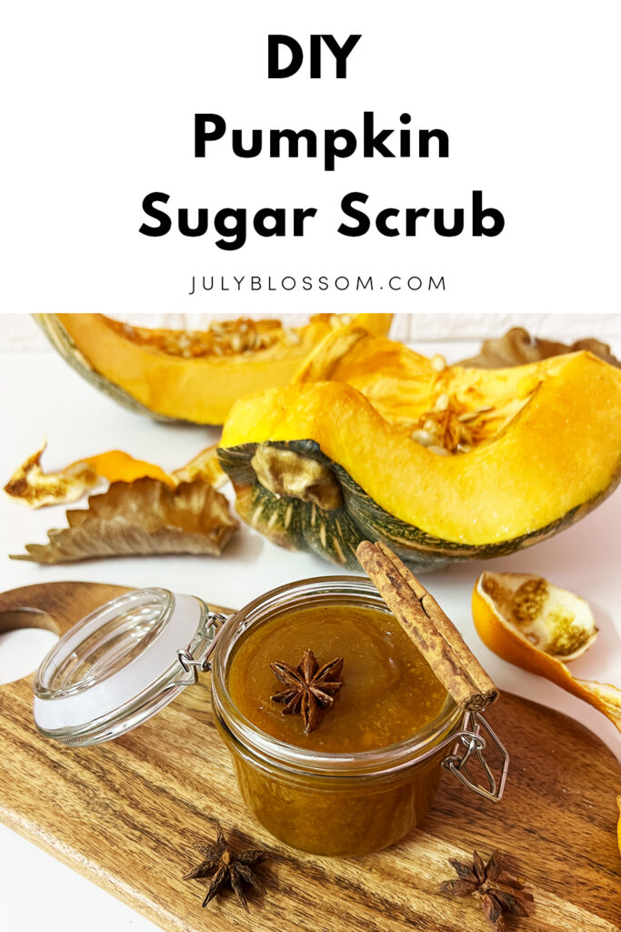 Find the recipe for a lush DIY pumpkin sugar scrub which provides the gentlest exfoliation, leaving your skin plump, supple and glowing!