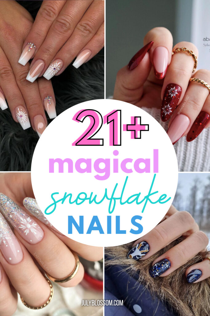 Get some snowflakes painted on this year for your Christmas nails set! Here are 21+ amazing snowflake nails to get inspiration from! 