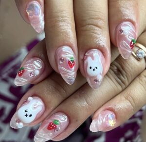 45 Bunny Nails You'll Absolutely Adore - ♡ July Blossom