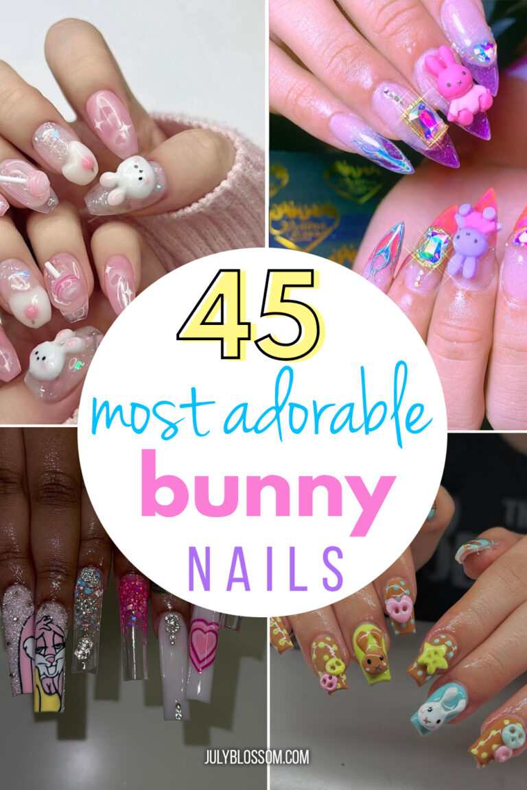 45 Bunny Nails You'll Absolutely Adore - ♡ July Blossom