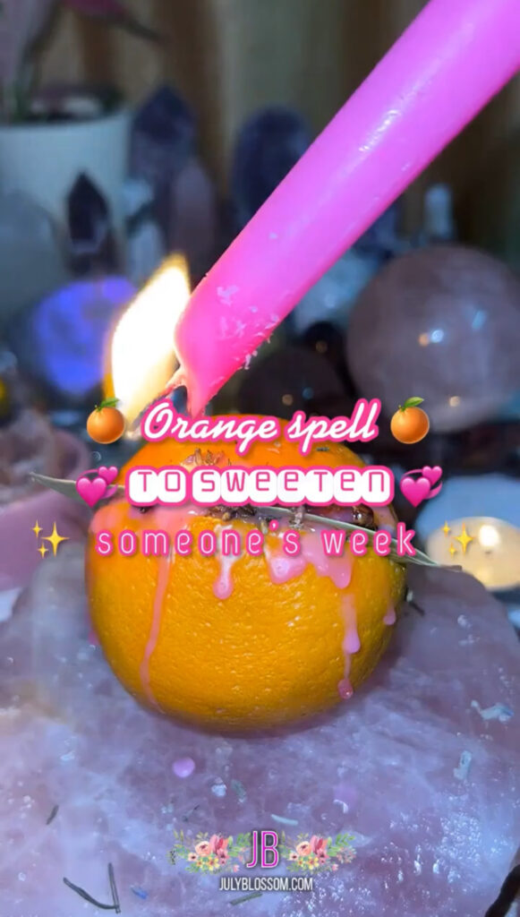 Friendship sweetening orange spell: This is a gentle, uplifting spell to bring warmth, kindness, and positivity to a friend or loved one.