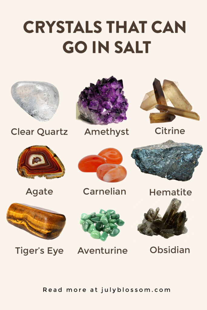 Here are the top crystals that can go in salt! 