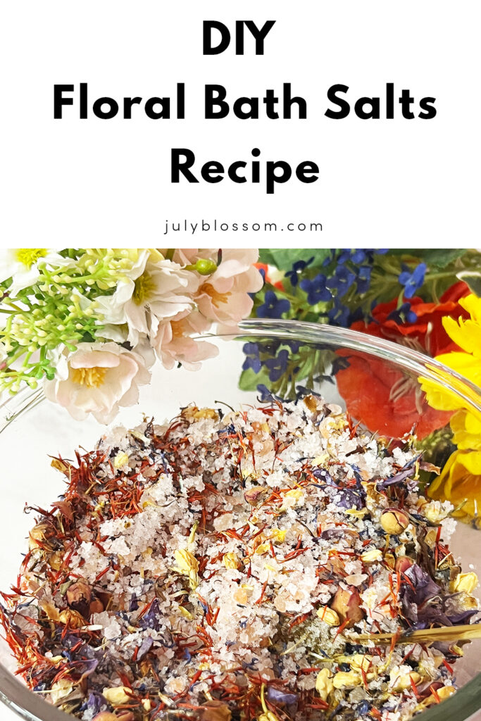 Indulging in a luxurious floral bath is one of the most soothing ways to unwind after a long day. This DIY floral bath salts recipe combines mineral-rich salts, fragrant essential oils, and delicate dried flowers to nourish your skin, relax your body, and uplift your spirit!